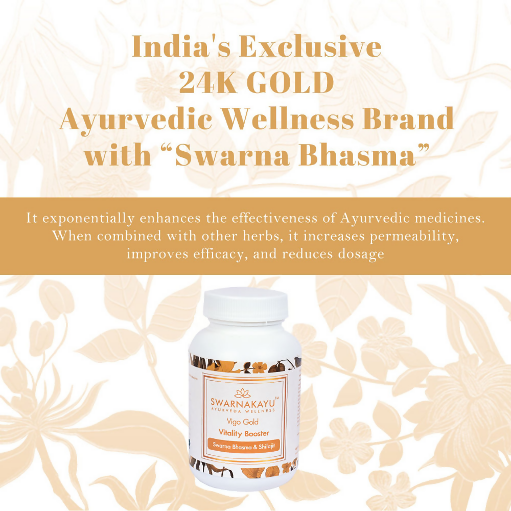 Swarnakayu Vigo Gold Vitality Booster Tablets With Swarna Bhasma & Sj - Distacart