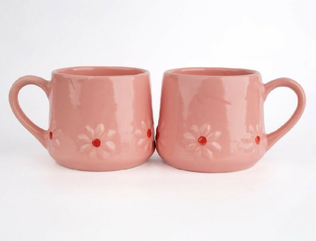 Simply Soho Daisy Day Mugs- Set Of 2 - Distacart