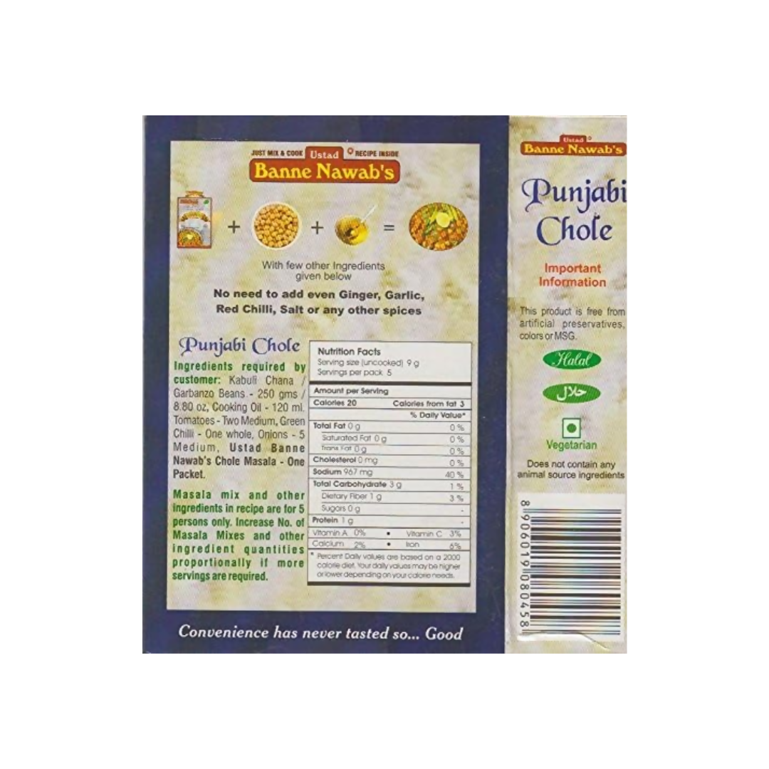 Ustad Banne Nawab's Punjabi Chole Garbanzo Gravy Mix - Distacart