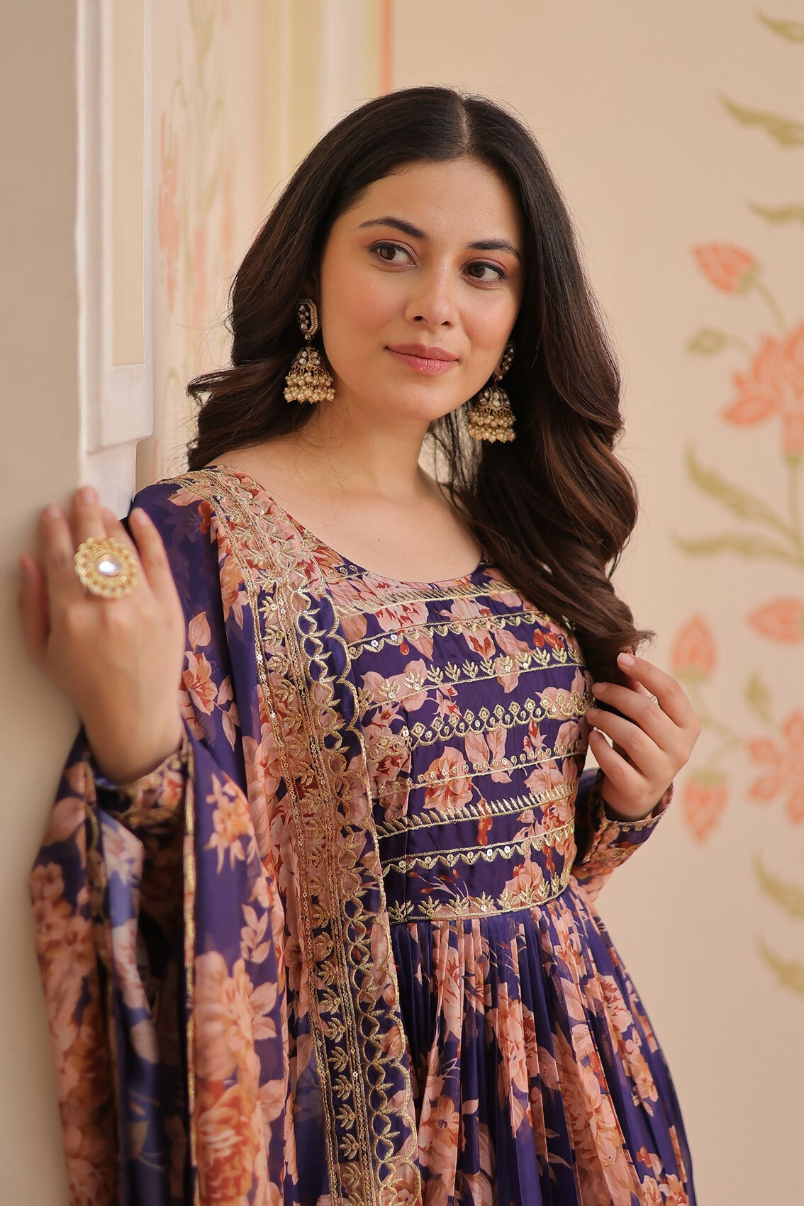 Joban Fashion Purple Silk Sequence Embroidery Work Kurta Set