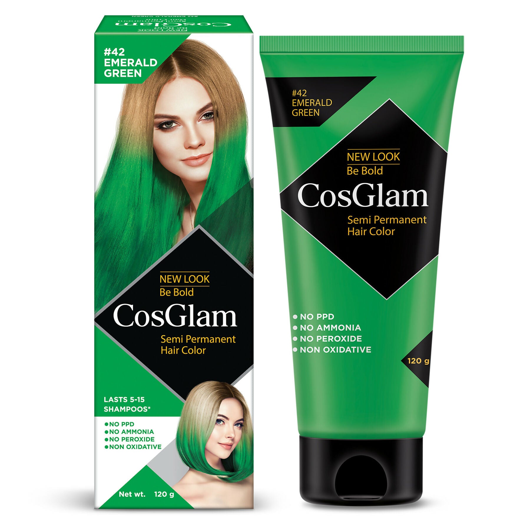 Cosglam Semi Permanent Hair Color for Women & Men (#42 Emerald Green) - Distacart