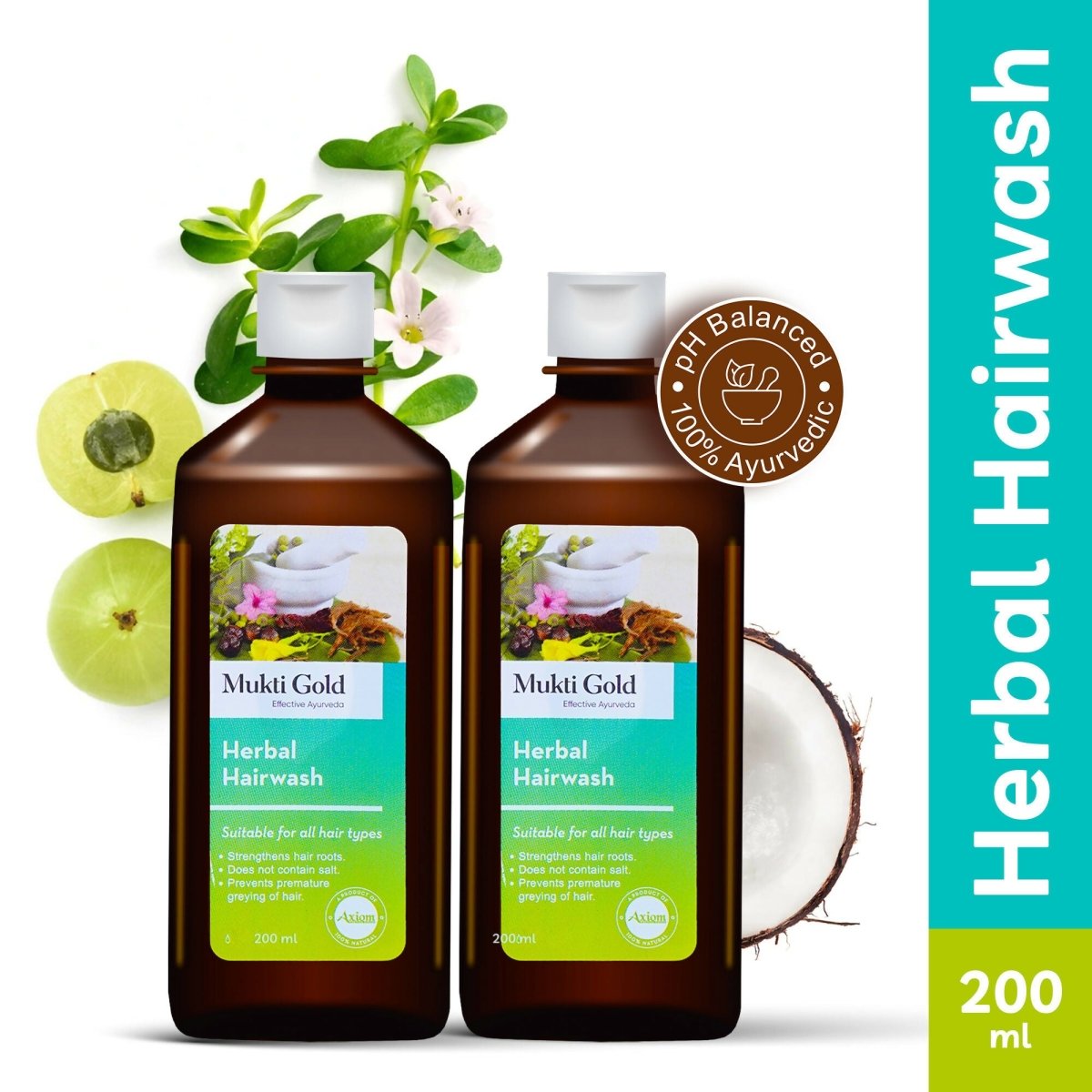 Axiom Mukti Gold Herbal Hair Wash - Distacart