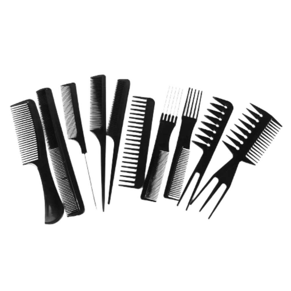 Bronson Professional 10 Pcs Combs Set with Multipurpose Styling Comb - Dista