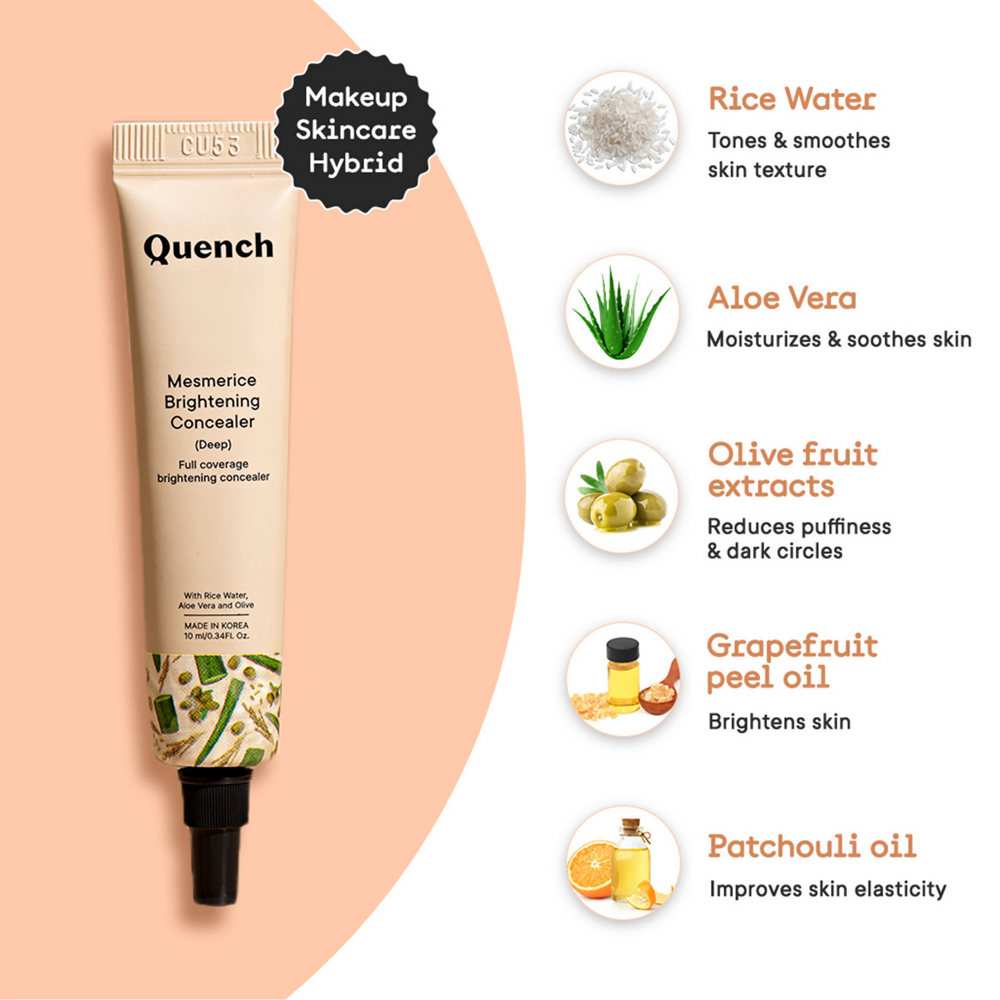 Quench Mesmerice Brightening Concealer - Light Medium - Distacart