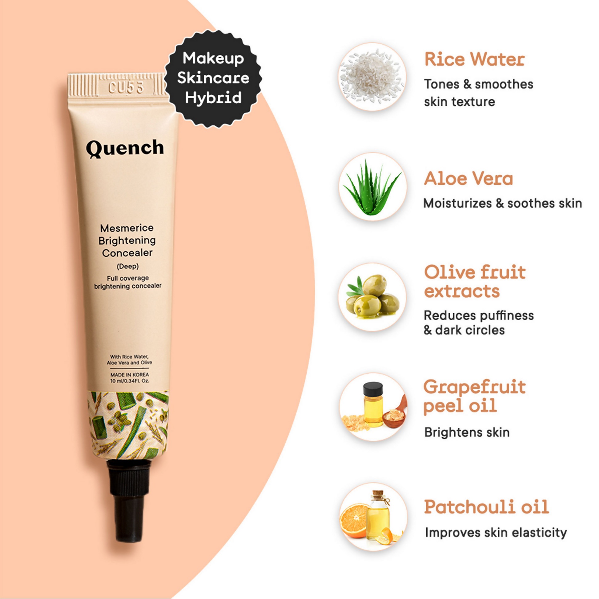 Quench Mesmerice Brightening Concealer - Light Medium - Distacart