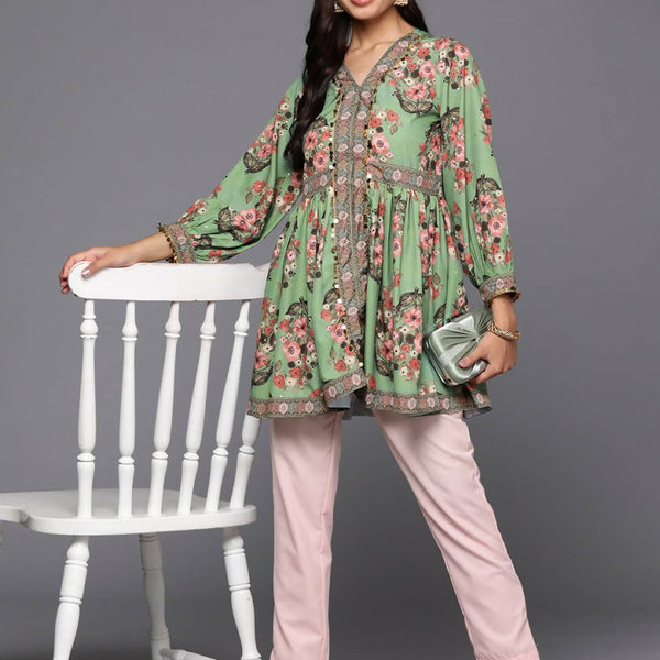 Ahalyaa Women's Traditional wear Tunic - Green - Distacart