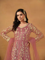 Thumbnail for Anaita Pink Embroidered Net Anarkali Suit - Distacart