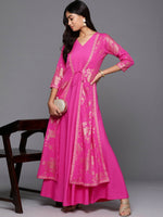 Thumbnail for Ahalyaa Women's Traditional wear Ethnic Dress - Pink - Distacart