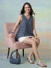Janasya Teal A-Line Cotton Top - Dista