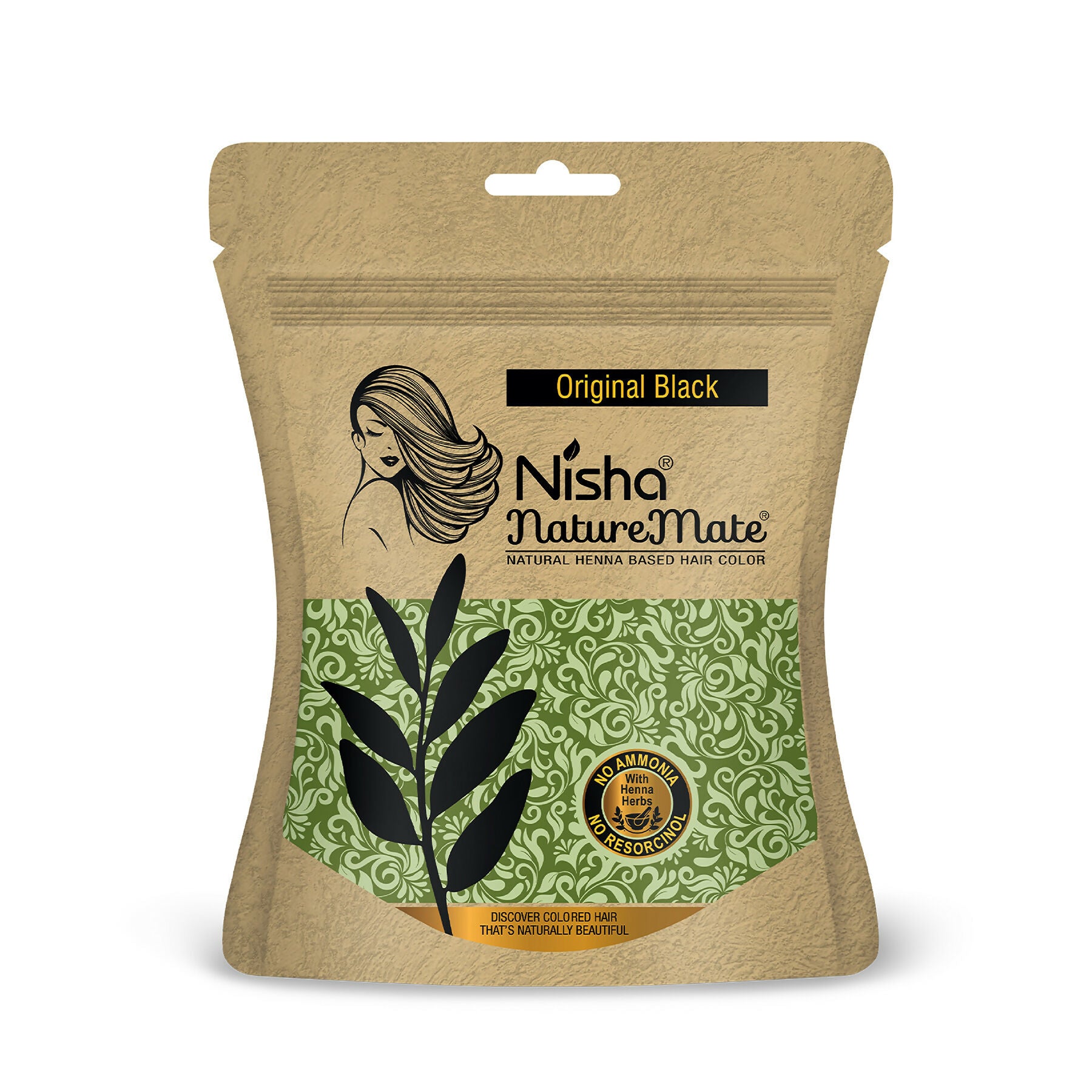 Nisha Hair Colour for Women-Natural Black|100% Pure Henna-Based Powder - Distacart