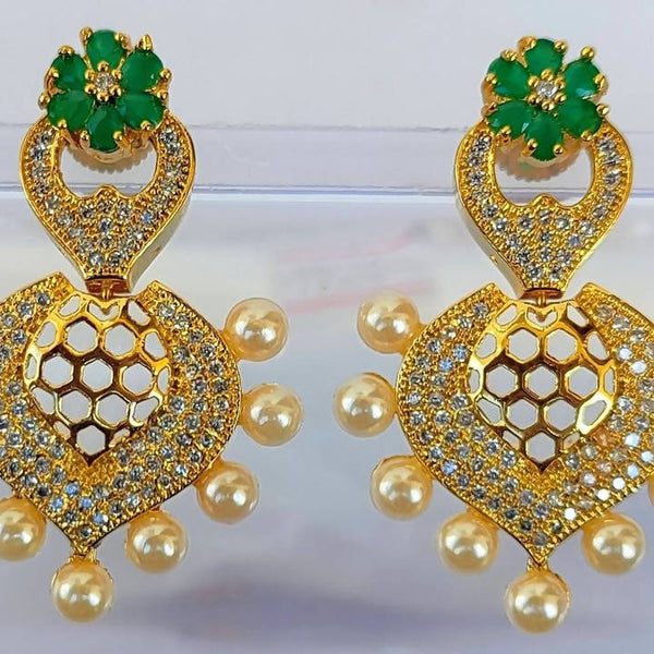 Ad Emerald Designer Pearls Earrings - Distacart