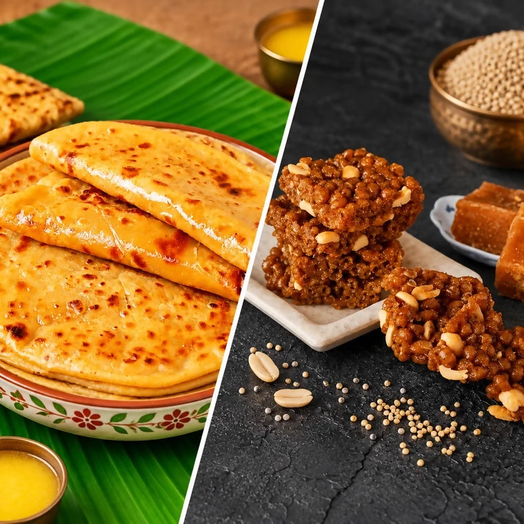 Tenali Ruchulu - Ghee Bobbatlu + Millet Boondi Achulu