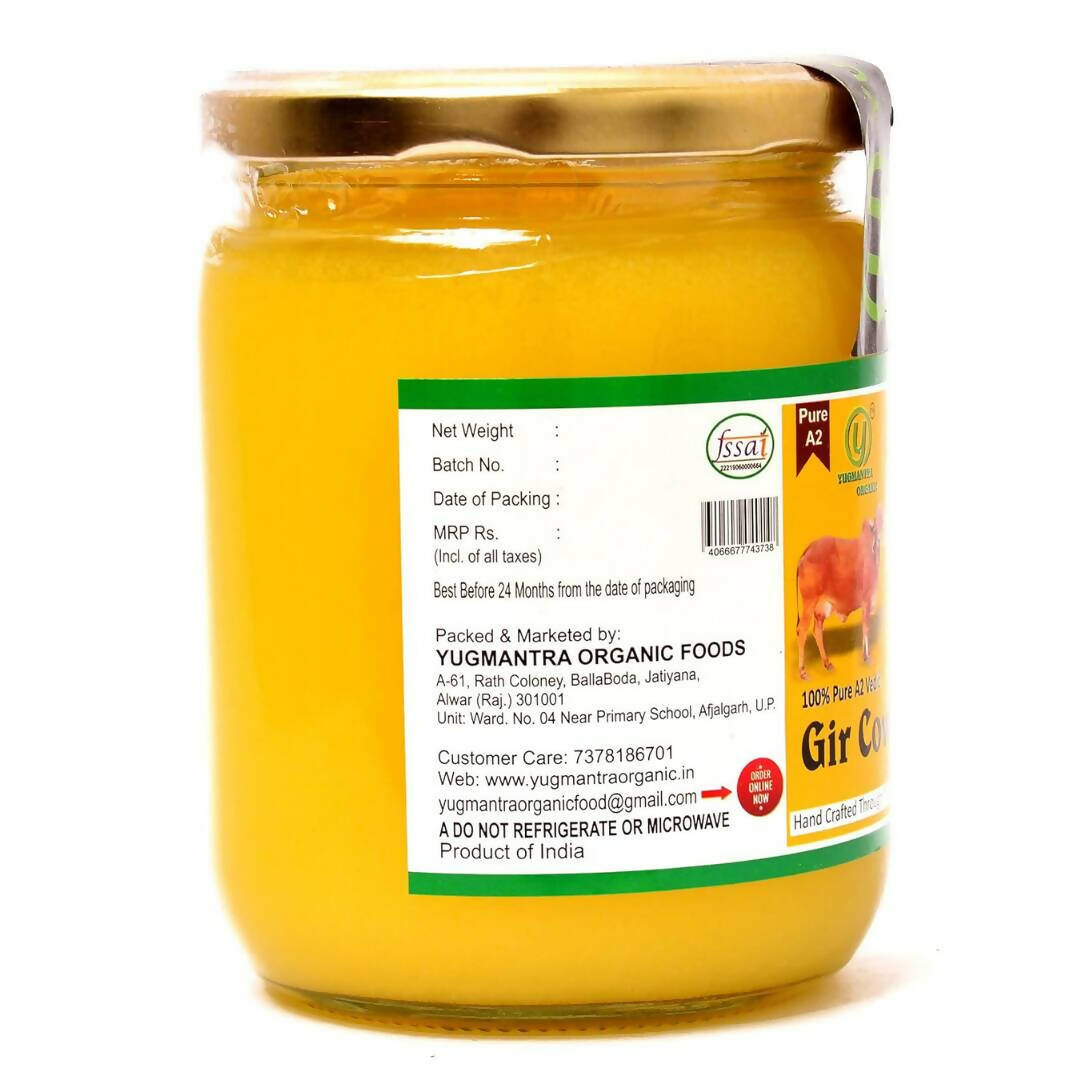 Yugmantra Organic A2 Gir Cow Ghee | Traditional Vedic Bilona Method | Handmade Curd Churned | Pure A2 Cow Ghee, Natural & Healthy - Distacart