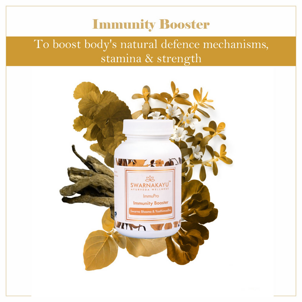 Swarnakayu ImmuPro Immunity Booster Tablets With Swarna Bhasma & Yashtimadhu - Distacart