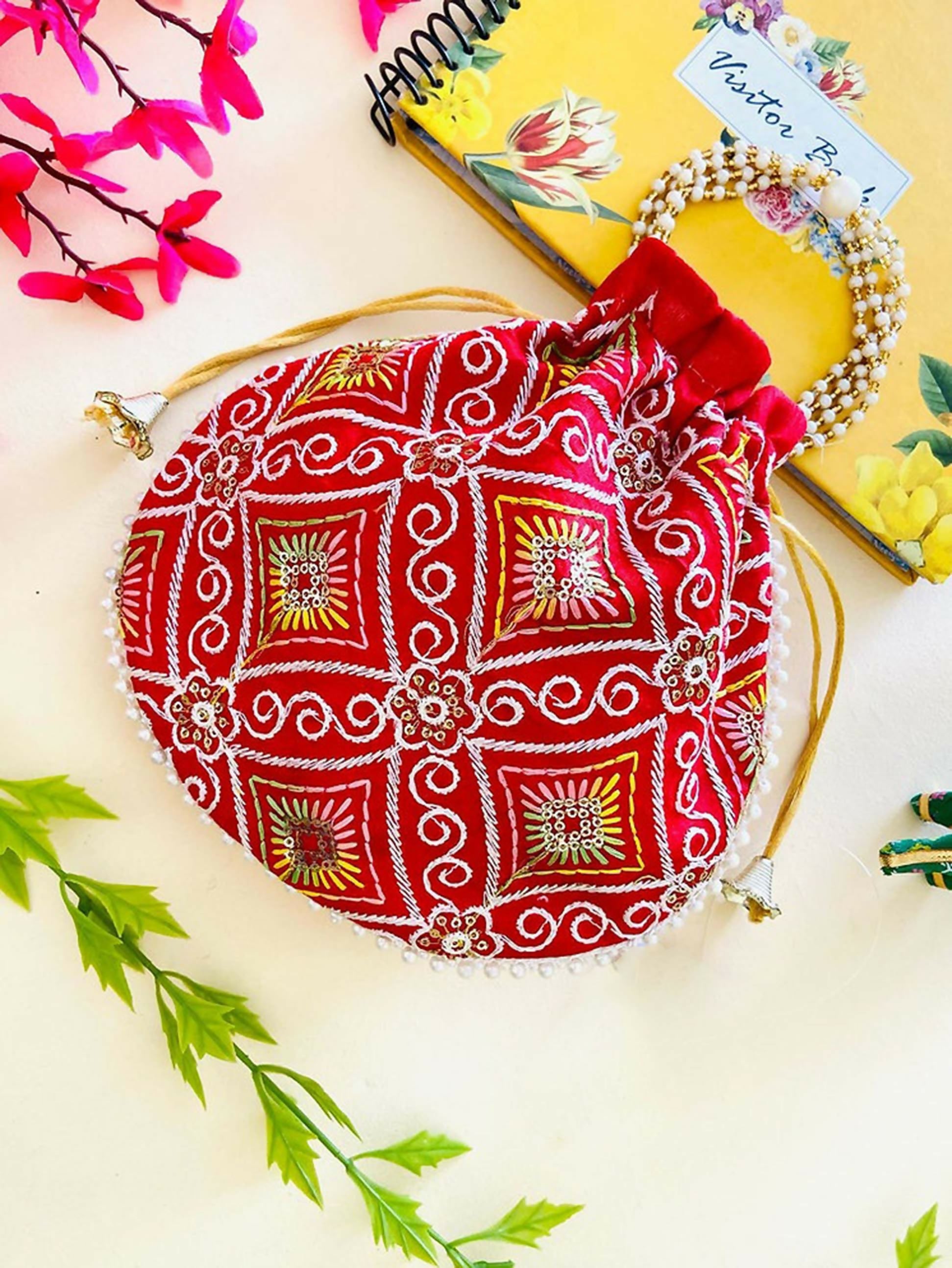 Joban Fashion Potli Bags - Red