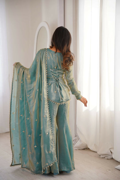 Teeya Creation New Womens Trendy Embroidery Sequence Work Kurta Set - Dista