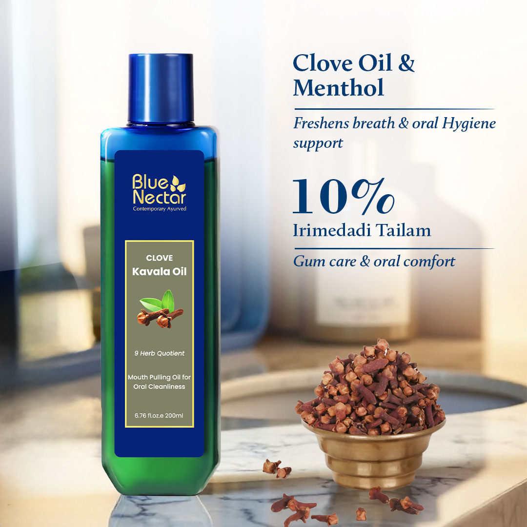 Blue Nectar Clove Oil Pulling Ayurvedic Mouthwash - Distacart