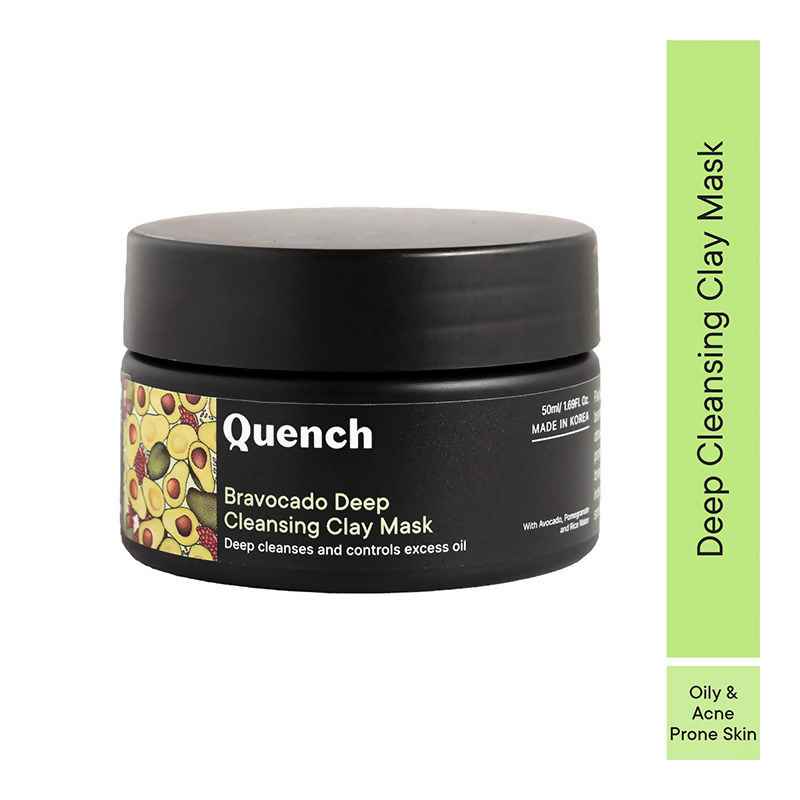 Quench Vitamin E Deep Cleansing Clay Mask with Avocado Removes Impurities & Refines Pores - Distacart
