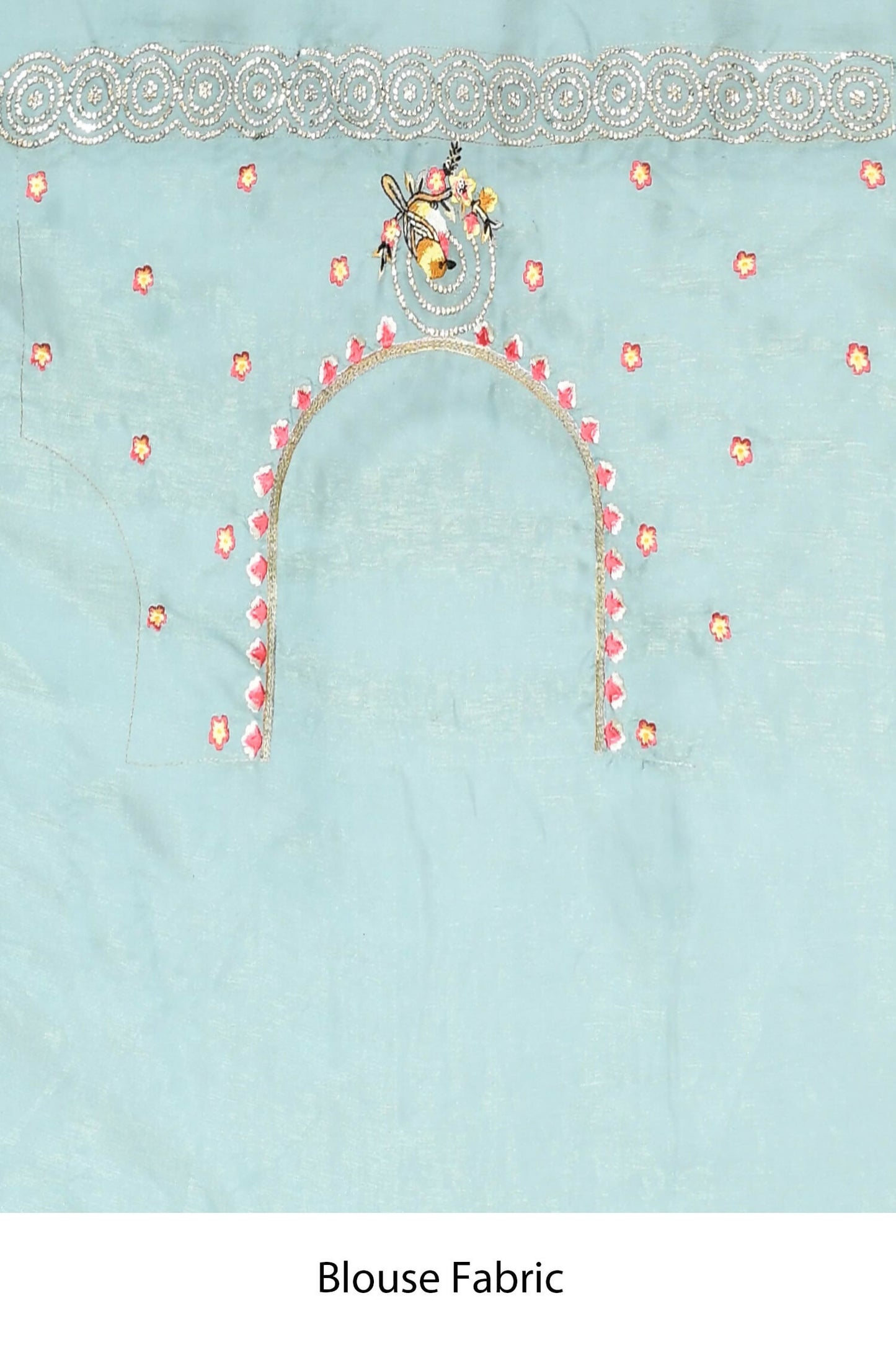 Blue Net Organza Silk Thread Emboidered with Stone Work Saree - Nimaya Benzy - Distacart