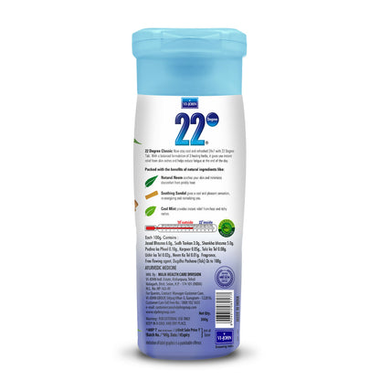 VI-JOHN 22 Degree Cooling Talc Beat the Heat Neem,Sandal and Mint - Distacart