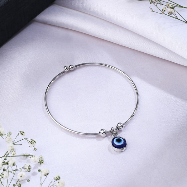 NVR Women Silver Evil Eye Adjustable Bracelet - Distacart