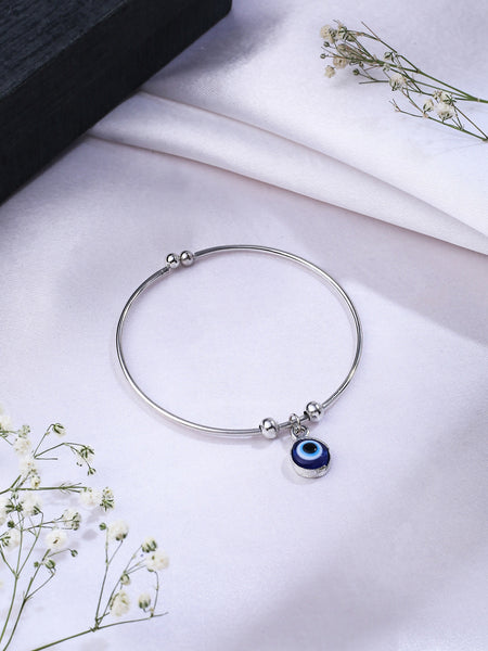 NVR Women Silver Evil Eye Adjustable Bracelet - Distacart