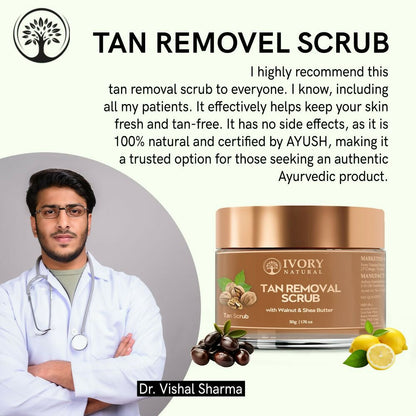 Ivory Natural Tan Scrub , Reduce Tan, Restores Radiant Skin Glow - Distacart