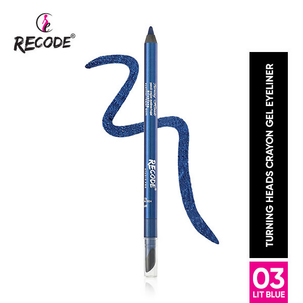 Recode Turning Heads Crayon Gel Eyeliner Cum Kajal Pencil - Lit Blue - Distacart