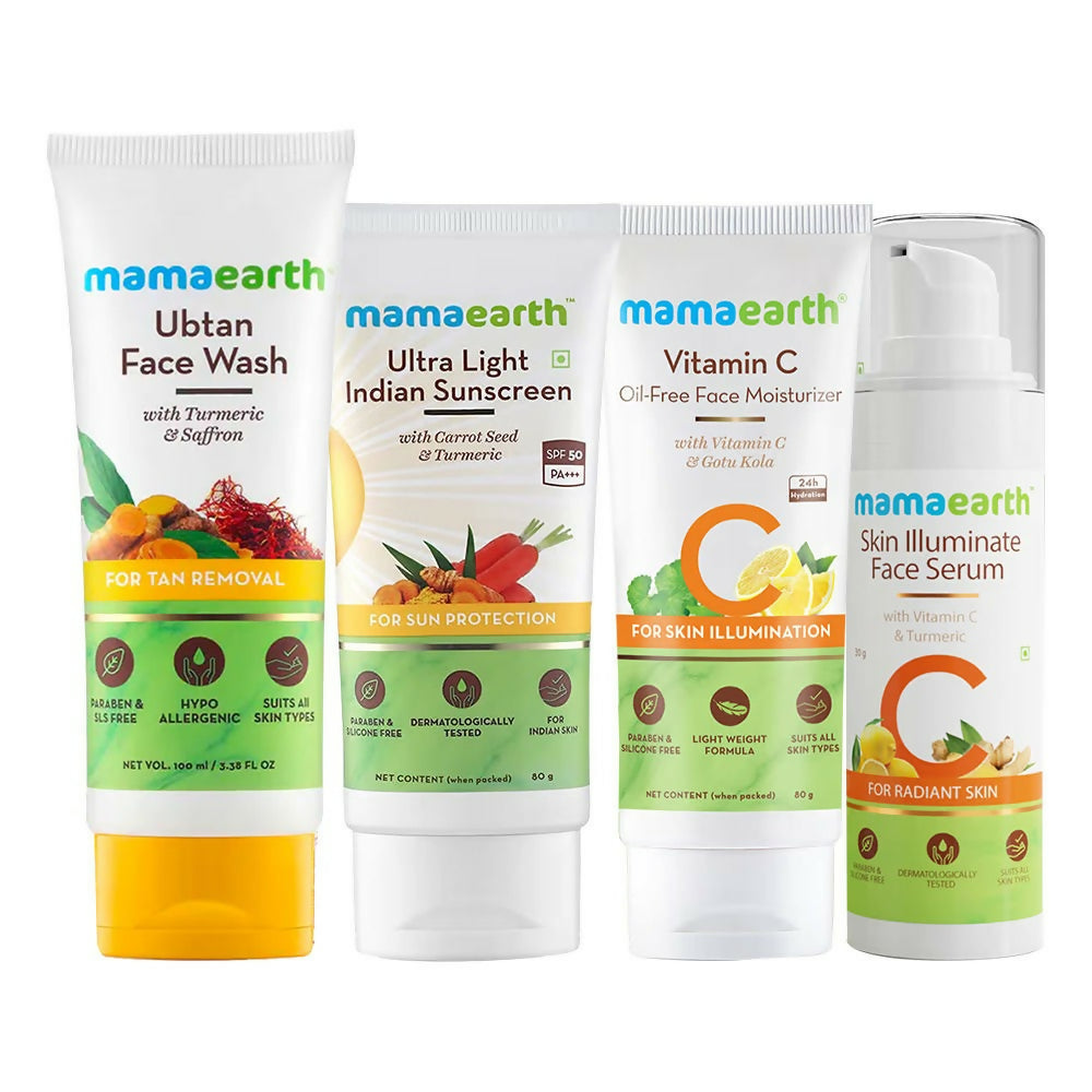 Mamaearth CSMS (Cleanser, Serum, Moisturizer, Sunscreen) Combo - Distacart