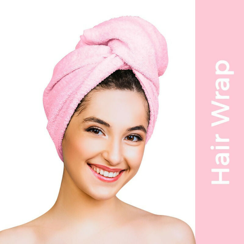 Nykaa Naturals Microfiber Hair Wrap for Frizz Free & Shiny Hair - Pink - Distacart
