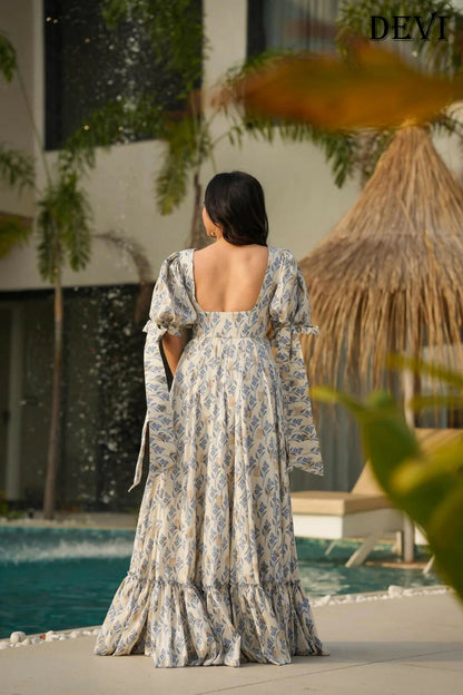 Aayaa Designer Printed Full Flared Gown - Multi Color - Distacart