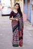 Grey Linen Blend Ethnic Motifs Saree with Unstitched Blouse - A2M - Distacart