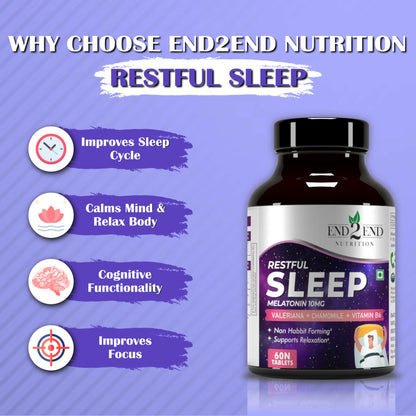 End2End Nutrition Restful Sleep Melatonin Tablets - Distacart