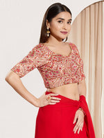 Thumbnail for Joban Fashion Off White Cotton Padded Blouse With Sweetheart Neck Elbow Sleeves - Distacart