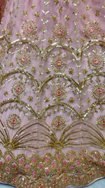 Thumbnail for Jyoti Fashion Women's Pink Bridal Net Fancy Sequins with Multi Thread Embroidered & Handwork Wedding Lehenga Choli - Distacart