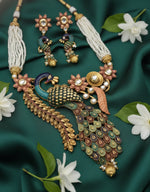 Thumbnail for Jewel City New Designer Peacock Antique Necklace Set - Distacart