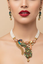 Thumbnail for Jewel City New Designer Peacock Antique Necklace Set - Distacart
