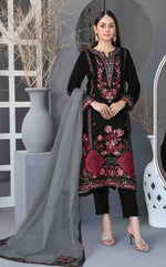 Thumbnail for Anaita Black Velvet Suit with Embroidery Sequence Work