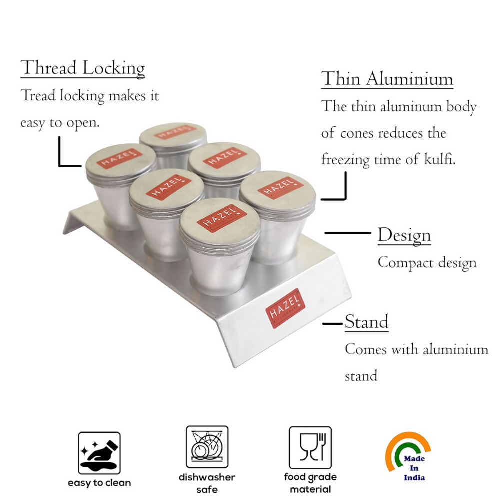 Hazel Kulfi Moulds Set Aluminium - Distacart