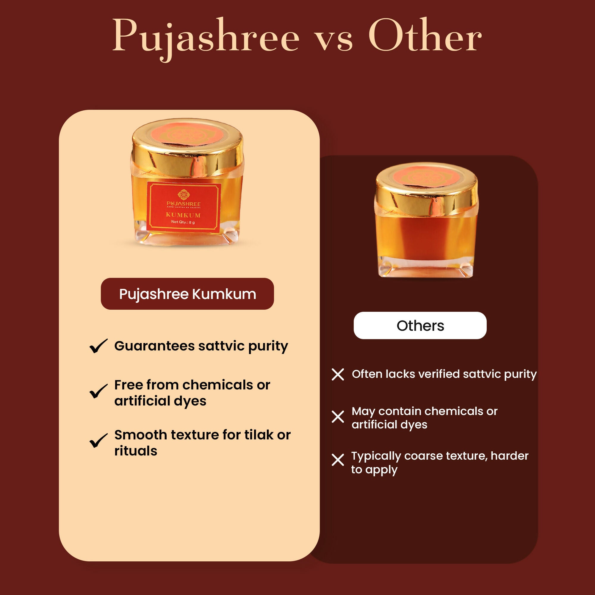 Pujashree KumKum – Pure Religious Tilak Powder for Daily Puja & Festivals - Dista