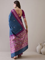 Thumbnail for NOZ2TOZ Women's Silk Blend Magenta Printed Designer Saree With Blouse Piece - Distacart