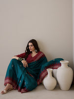 Thumbnail for NOZ2TOZ Women's Silk Blend Maroon Printed Designer Saree With Blouse Piece - Distacart