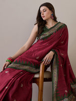 Thumbnail for NOZ2TOZ Women's Silk Blend Green Printed Designer Saree With Blouse Piece - Distacart