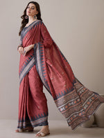 Thumbnail for NOZ2TOZ Women's Silk Blend Grey Printed Designer Saree With Blouse Piece - Distacart