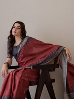 Thumbnail for NOZ2TOZ Women's Silk Blend Grey Printed Designer Saree With Blouse Piece - Distacart