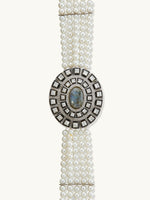 Thumbnail for Nuyug Pearl Beaded Semi Precious Labradorite Stone & Enamelled Choker Necklace