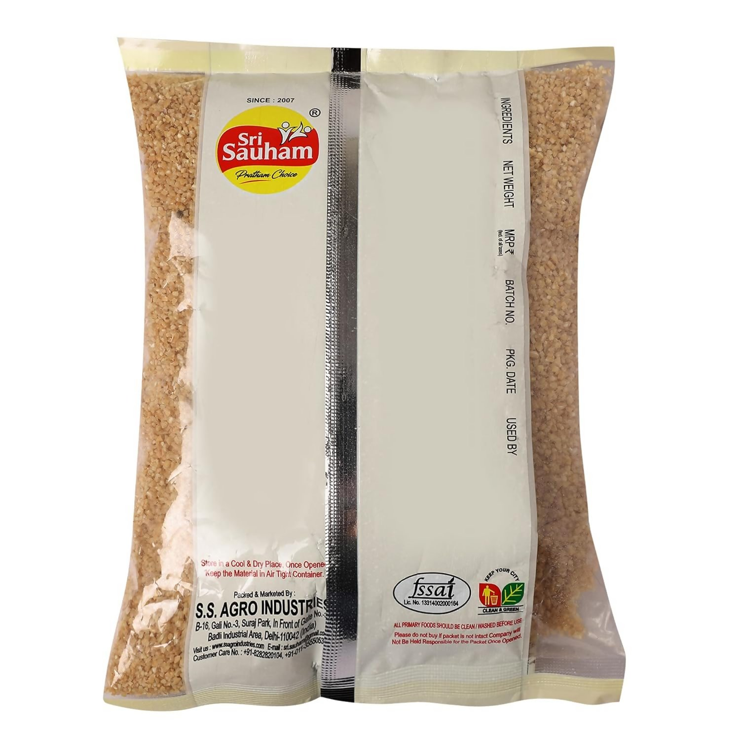 Sri Sauham Premium Roasted Dalia Godhuma Rava & Broken Wheat - Distacart
