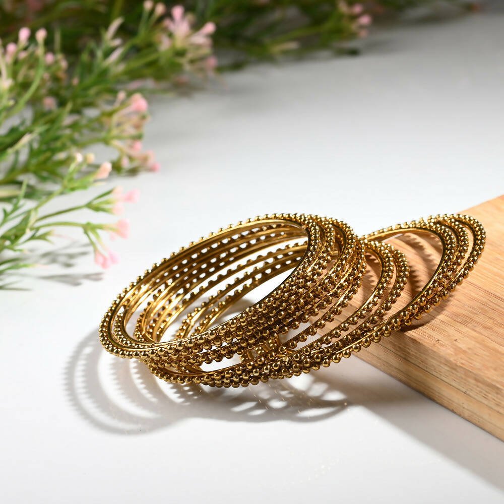 Afast Designer Fancy Party Bangle/ Kada Set, Gold, Metal, Pack Of 12 - Distacart