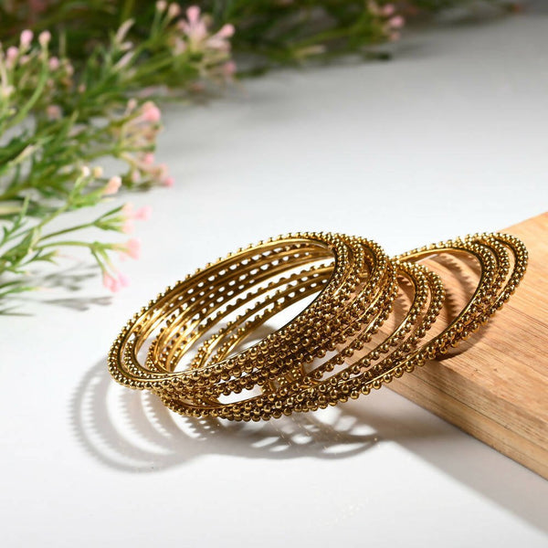 Afast Designer Fancy Party Bangle/ Kada Set, Gold, Metal, Pack Of 12 - Distacart
