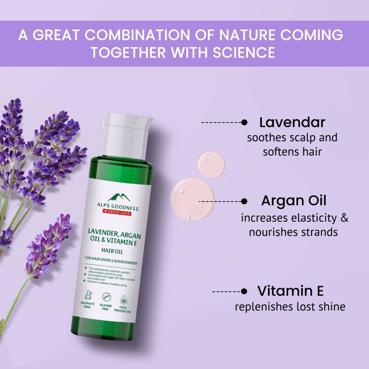 Alps Goodness Lavender, Argan Oil & Vitamin E Hair Oil - Distacart